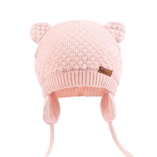 Duoyeree Toddler Girl Winter Hat Knit Bear Ears Beanie Earflap Cap, 12-18 Month #TOP1