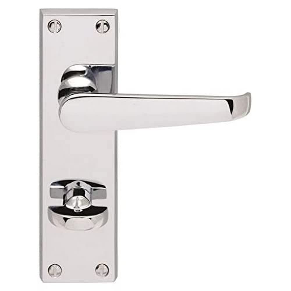 Carlisle Brass Victorian Straight Lever On Bathroom Backplate (Pair) - Polished Chrome