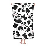 zuxhvia Cow Print Bath Towel Quick Drying Absorbent Towels - Multipurpose Use As Bath Fitness, Showe