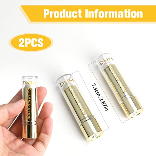 2 Pack Highlight And Glow Stick, Highlighter Makeup Contour Sticks Bronzer Facial Glitter Illuminator Cream Foundation Pen, Face Brightens Shades Pencil Shaping Trimming Tool Waterproof Long-Lasting #TOP2