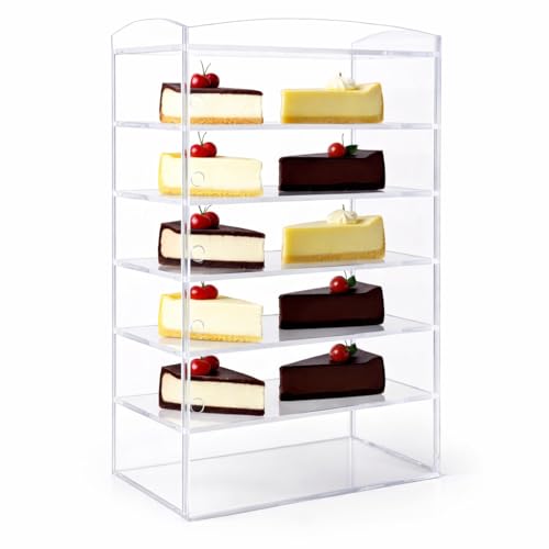 Acrylic Pastry Display Case Stand for Cakes, Donuts, Cupcakes & Pastries - 6-Tier Design