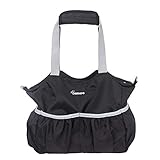 Damero Small Diaper Tote Organizer Bag Pouch with Multiple Pockets and Stroller Straps (Black)