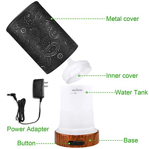 Casido Essential Oil Diffuser Metal Aromatherapy Diffuser 100Ml Cool Mist Ultrasonic Diffuser With Waterless Auto Shut-Off Protection,7 Colors Changed Led For Home Office Bedroom #TOP3