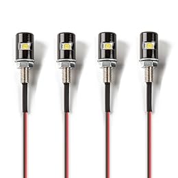 CZC AUTO 4PCS License Plate Light, License Tag Screw Bolt Lamp, 12V White LED Bulb, Waterproof/Rainproof, Black Aluminium Light Holder, Legal for Car Motorcycle Truck RV ATV Bike