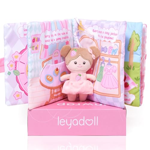 LeyaDoll Interactive Sensory Soft Cloth Book, Educational Crinkle Quiet Activity Busy Book for Babies,Toddler Travel Toy Gift for 1-3 Year Old Boys...