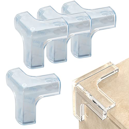 Corner Protector, 4Pc Clear Corner Guards, Safety Silicone Corner Protectors, Safety Bumpers To Cover Sharp Furniture & Table Edges, Transparent, Invisible #TOP29