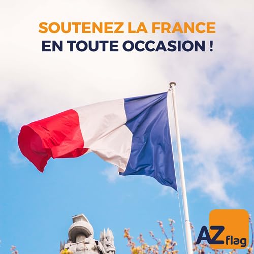 Image of AZ FLAG - France Flag - 3x5 Ft - 100D Polyester French Banner with Two Metal Grommets - Fade Resistant - Vivid Colors - 3' x 5' Feet - 150x90 Cm