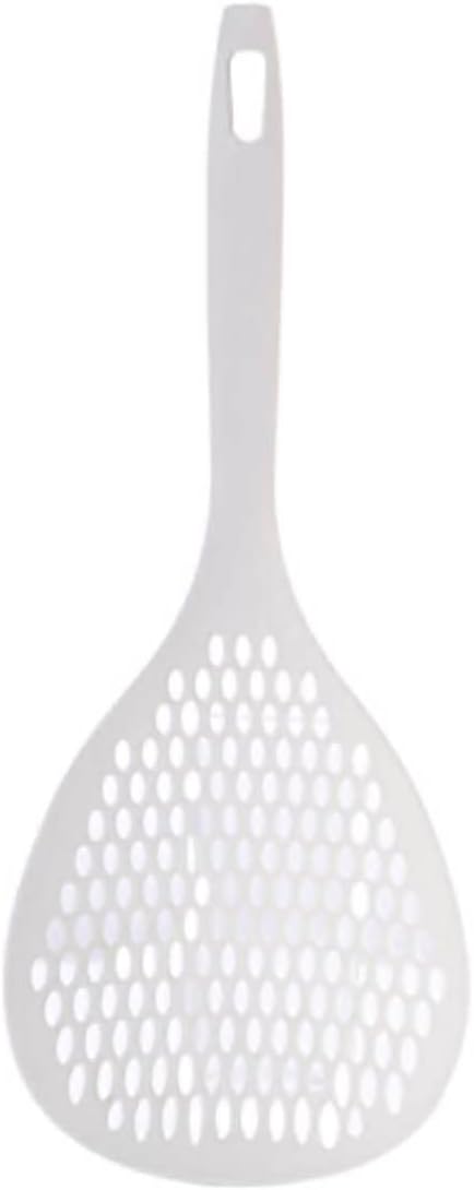 Slotted Spoon, Skimmer Spoon Colander Scoop Strainer Pasta Spoon Spaghetti Spoon for Kitchen Cooking(White)