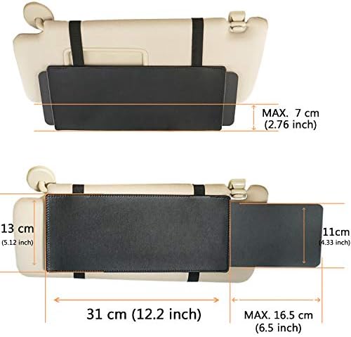 WANPOOL Car Visor Sunshade, Car Visor Anti-glare Sunshade Extender for Front Seat Driver or Passenger - Black - 1 Piece