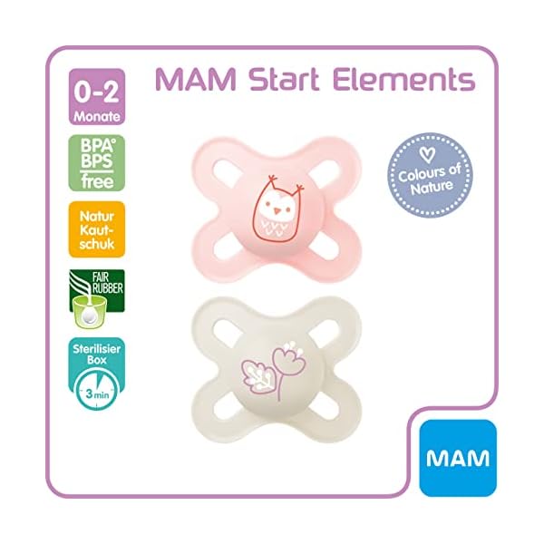 MAM Original Elements Schnuller im 2er-Set, symmetrischer und kiefergerechter Baby Schnuller aus SkinSoft Silikon, 0-6… – Bild 7