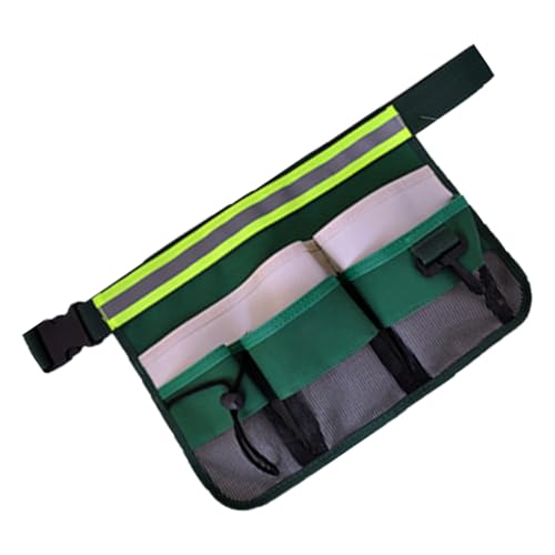 Xatteua メンズツールベルト,小型ポーチ付きツールバッグオーガナイザー | 収納オーガナイザー付きウエストバッグ 反射ストライプ付き 男女兼用 技術者 機械工 大工 電気技師 ガーデニング
