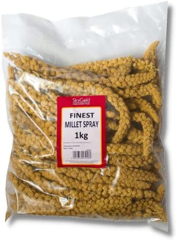 SKYGOLD Finest Millet Spray for Birds 1kg - Small Parrot & Budgie Treats, Balanced & Healthy Cage & Aviary Millet for Budgies