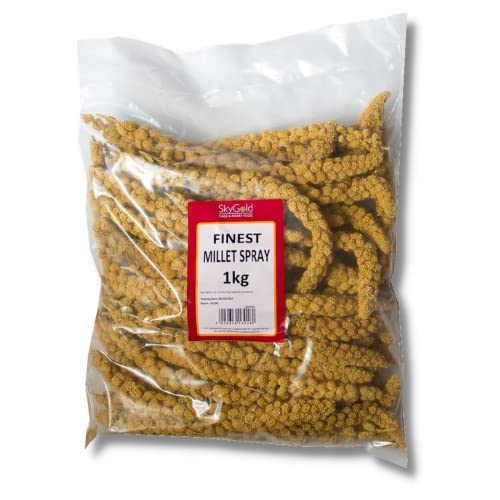 SKYGOLD Finest Millet Spray for Birds 1kg - Small Parrot & Budgie Treats, Balanced & Healthy Cage & Aviary Millet for Budgies