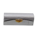 Motique Accessories Solid Silver Satin Ladies Lipstick Case with Mirror Purse Lip Stick Holder