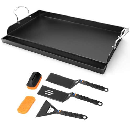 25 x 16 Inch Cast Iron Griddle for Gas Grill with Tool Kit