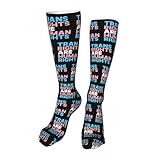 calze a compressione trans rights are human rights calze elastiche unisex calzini antiscivolo classic calzettoni per trekking sport campeggio 50cm
