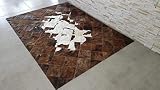 New Cowhide Rug Leather. Animal Skin Patchwork Area Carpet (5 x 8)