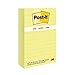 Post-it Notes, Canary Yellow, America's #1 Favorite Sticky Note, Lined for to-do Lists, 4 in. x 6 in, 5 Pads/Pack, (660-5PK)