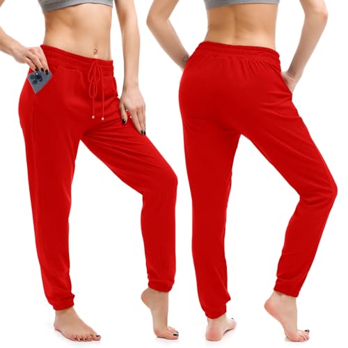 Image of Walifrey Womens Joggers with Pockets, Drawstring Sweatpants Women for Lounging Jogging Workout and Gym