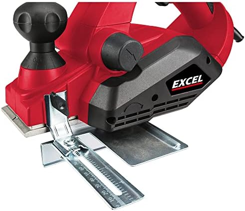 Excel 82mm Electric Wood Planer 910W/240V ~ 50Hz - Variable Speed 16500RPM - Compact and Ergonomic Design - Ideal for Planing Wood Surfaces - Parallel Guide - Depth Guide - Dust Bag