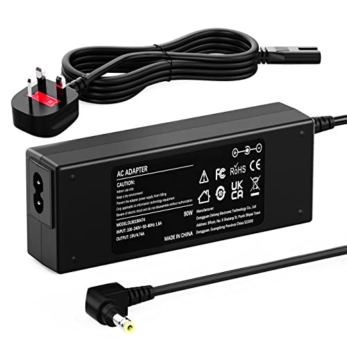 19V Laptop Charger Compatible with Toshiba Satellite C655 C655D C675 C850 C855 C855D C875 C50 C55 C55D P50 L50 L55 L55D L75 L305 PA3917U-1ACA PA3714U-1ACA PA5035U-1ACA Power Supply Cord UK