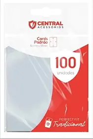 Sleeve Perfect Fit Tradicional para Card Games Padrão 50 Micras 63,5x88mm Transparente para Magic 100 unidades Central Shiled