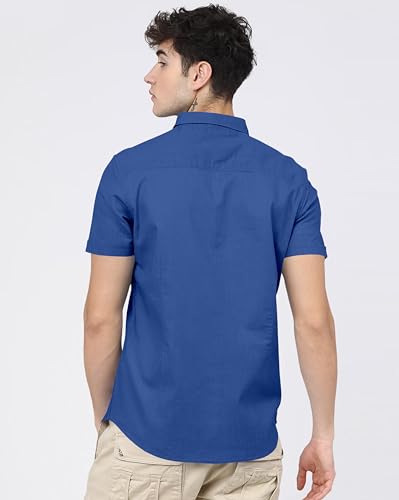 Image of BRUCEWANE Men's 100% Cotton Half Sleeve Shirt
