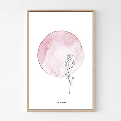 signwin Framed Canvas Wall Art Pink Moon Canvas...