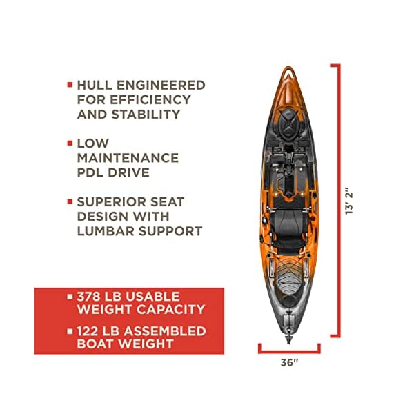Old Town Sportsman BigWater PDL 132 Pedal Fishing Kayak (Ember Camo