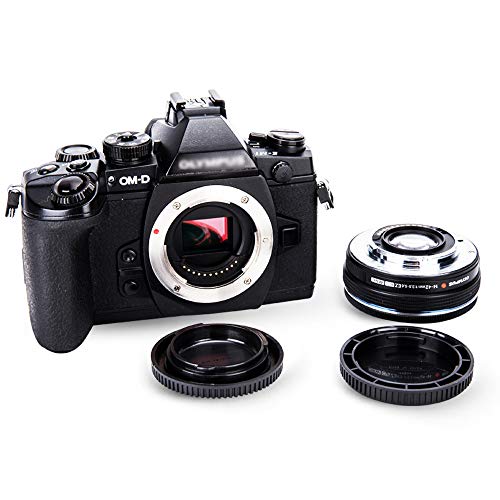 Camera Rear Lens Cap & Body Cap Cover For M4/3 Mount Olympus E-M10 Mark Iv Iii E-M5 Mark Iii Ii E-M1 Mark Iii Ii E-Pl9, E-Pl8 E-Pl7 E-P5 Pen-F Lumix Dc-Gh5 Dc-Gh5S Dc-G95 Dc-G9 Etc-5 Packs #TOP2