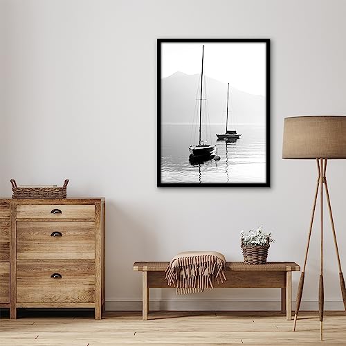 Americanflat 24x32 Poster Frame with Polished Plexiglass - Streamline Collection - Thin Border Picture Frame for Wall Display - Hanging Hardware Included - Black