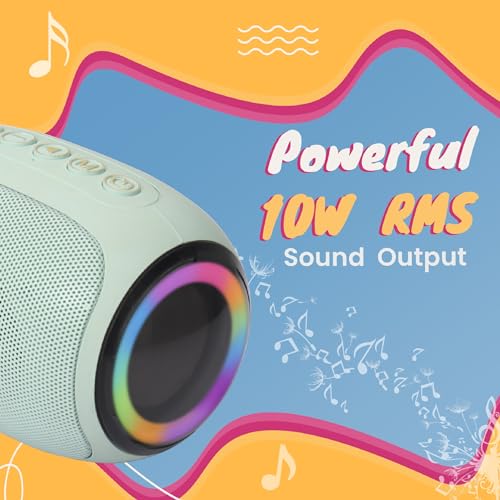 Image of Krisons Spark Glow Bluetooth Speaker 10W Multi-Media Bluetooth Party Speaker with RGB Lights, USB, SD Card and Handsfree Calling - Blue