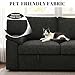 SUAWY 108 Inch Modular Sectional Sofa with Pull Out Bed, U Shaped 7 Seat Sectional Sleeper Sofa with Storage, Sectional Couches for Living Room,Cloud Modular Couch, Removable Sofa Cover, Black