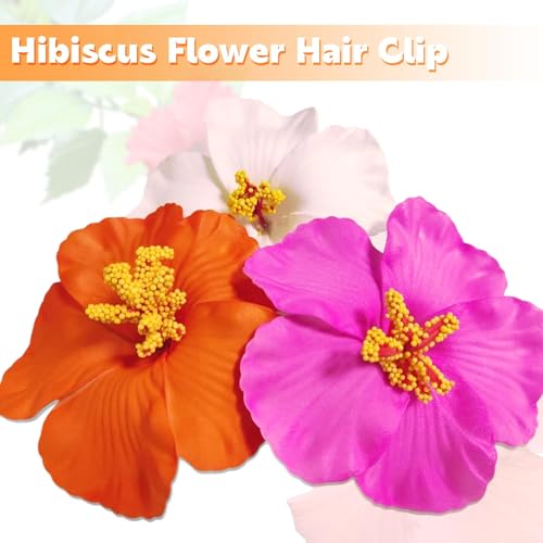 3 Pack Pinzas para cabello con flores hawaianas miniatura 3