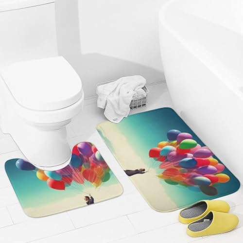 Tapis de salle de bain absorbant en forme de U lot de 2 velours