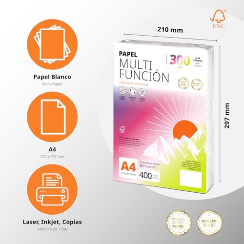 Fogli A4 Da 300 G, Carta Multiuso Per Stampante, Fogli Per Progetti, Illustrazioni, Lettering, Biglietti E Progetti Creativi Professionali, Per Ufficio, Materiale Scolastico - Ofituria (300 G, 200H) - 2