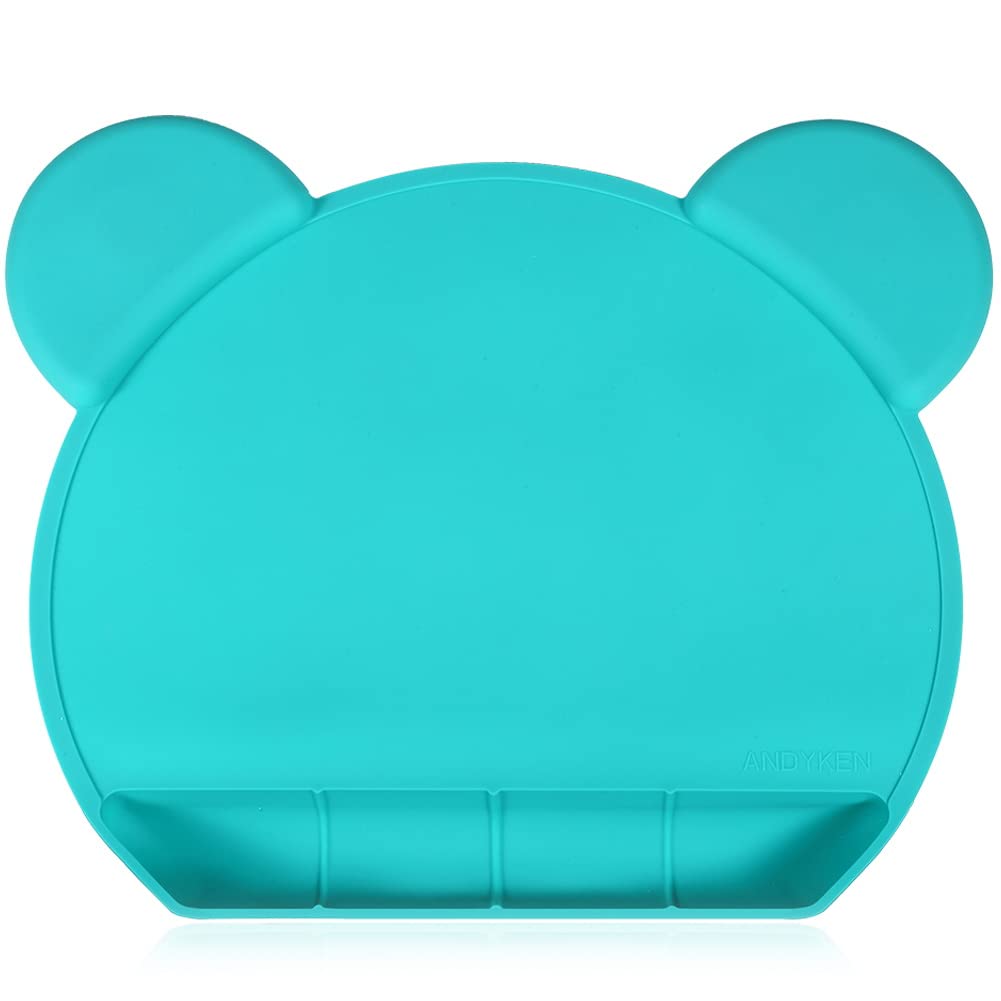 Silicone Baby Placemat Suction - Kids Placemats with Strong Suction Food Catching for Kids Babies Toddlers Tiny Diner Placemat Roll Up Non Slip Washable Baby Restaurant Mat