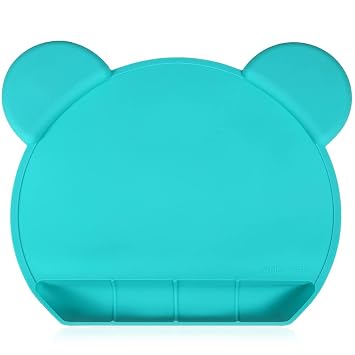 Silicone Baby Placemat Suction - Kids Placemats with Strong Suction Food Catching for Kids Babies Toddlers Tiny Diner Placemat Roll Up Non Slip Washable Baby Restaurant Mat