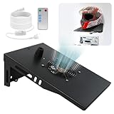 Motorcycle Helmet Holder with Ventilation Fan, Timer, Remote Control & 16.4ft Power Cord, Motorcycle Helmet Rack Wall Mount, Helmet Dryer for Motorcycle, Scooter, or Home Use - Space-Saving Design
