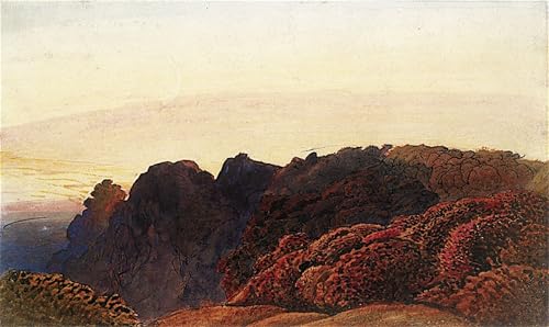 Tableau Toile Crépuscule jaune SERENDIPITP Décoration Murale 60x90cm