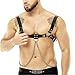 FEHEOO Men Chest Harness Men's Harness Belt with Chain Sexy Punk Body Harness Belt Buckle Clothes Outfits Shoulder Straps with Buckle Nightclub Cosplay Clubwear Mardi Gras Valentine's Day Gift