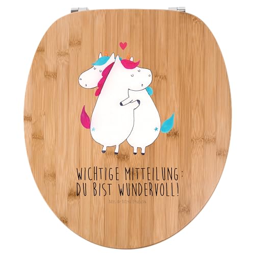 Mr. & Mrs. Panda Motiv WC Sitz Einhorn Mitteilung - Geschenk, Klobrille, Einhörner, WC-Sitz, Spruch, Einhorn Deko, Toilette, Toilettendeckel,