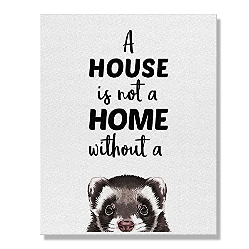 Wayfare Art, A House Is Not A Home Without A Ferret Pet Canvas Prints Artwork Wall Art Poster For Home Office Living Room Decorations 8 X 10 Inch #TOP3