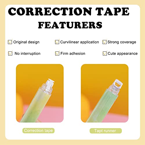 Bitosee White Out Correction Tape And Double Sided Tape Roller, Cute Quick Dry Japan White Out, With Permanent Adhesive Tape Runner, For School Office Instant Correction & Scrapbook Supplies(Sh-C) #TOP3