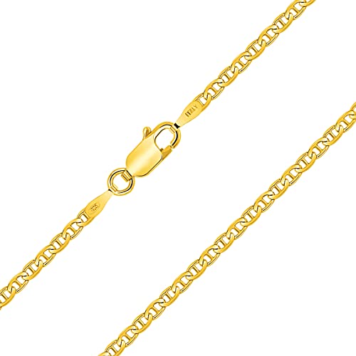 Planetys - Chaîne Maille Marine Argent 925/1000 Plaqué Or Jaune 18 Carats Largeur 2.4 mm Longueur: 50 cm