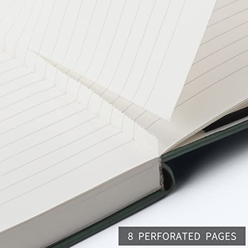 Rettacy College Ruled Notebook 2 Pack - Leather Notebooks College Ruled With 376 Numbered Pages,Hardcover,8 Perforated Sheets,Pen Loop,100Gsm Thick Paper 5.75'' × 8.38'' #TOP3