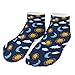 LITPUZC Women's Fashion Ankle Socks Funny Running Low Cut Socks Blue Sky Camo Boho Sun Moon No Show Athletic Sock Soft Breathable Crew Sock 5 Pairs