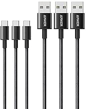 USB Type C Cable, Anker [3-Pack, 6 ft] Premium Nylon USB-C to USB-A Fast Charging Type C Cable, for Samsung Galaxy S10 / S9 / S8 / Note 8, LG V20 / G5 / G6 and More (Black) - coolthings.us