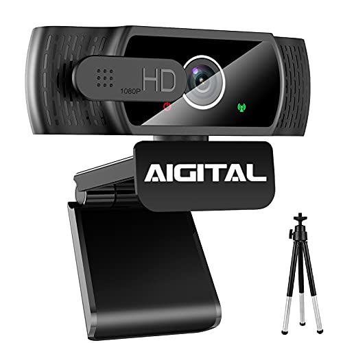 Promo 40% OFF Aigital 1080P Webcam, Live Stream Web Camera with Microphone & Privacy Cover, HD USB Webcam with 110° Wide Angle for PC Zoom Video Conferencing, Calling, Gaming, Laptop, Desktop, YouTube, Facetime