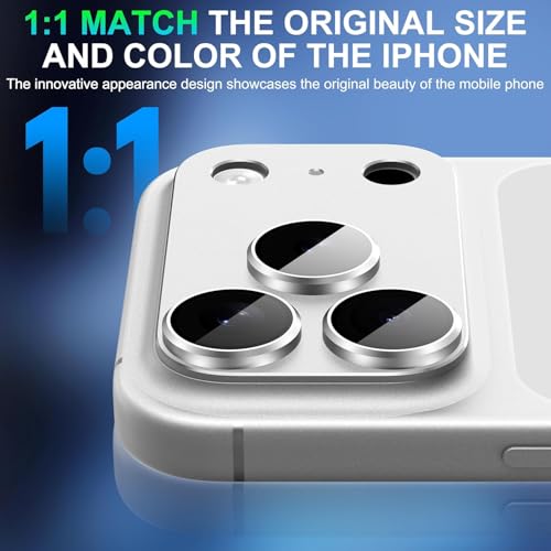 Image of Camera Lens Protector Tempered Glass for iPhone 17 Pro Max - Alloy Metal Cover with Tempered Glass - Scratch Resistant, Easy Installation (1, Silver, iPhone 17 Pro Max)
